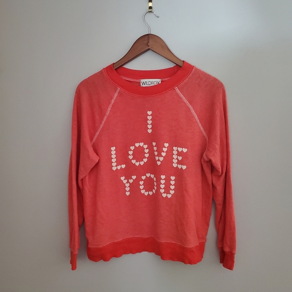 WILDFOX I Love You Sweatshirt Heart Dot Self Inspiration Comfy Lounge Top Kawaii - Picture 2 of 3